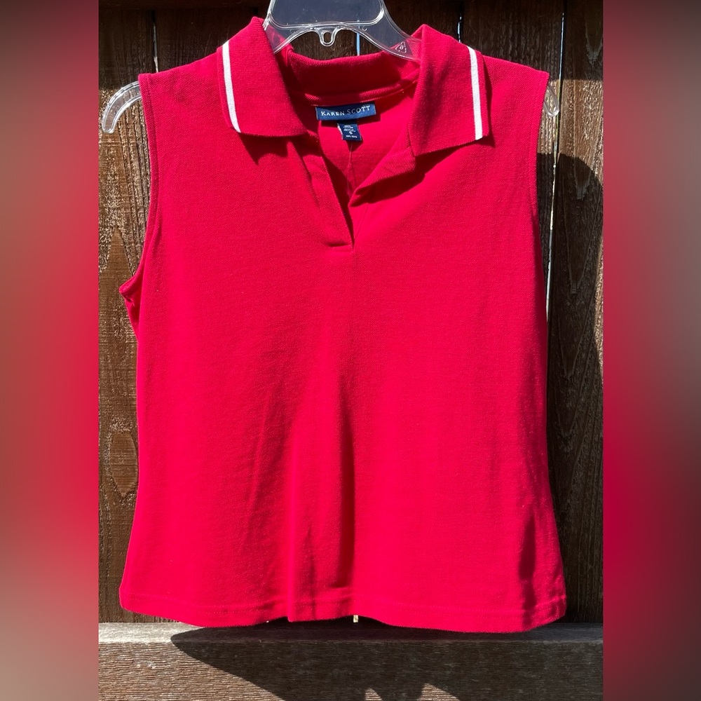 Karen Scott sleeveless golf polo shirt | Small